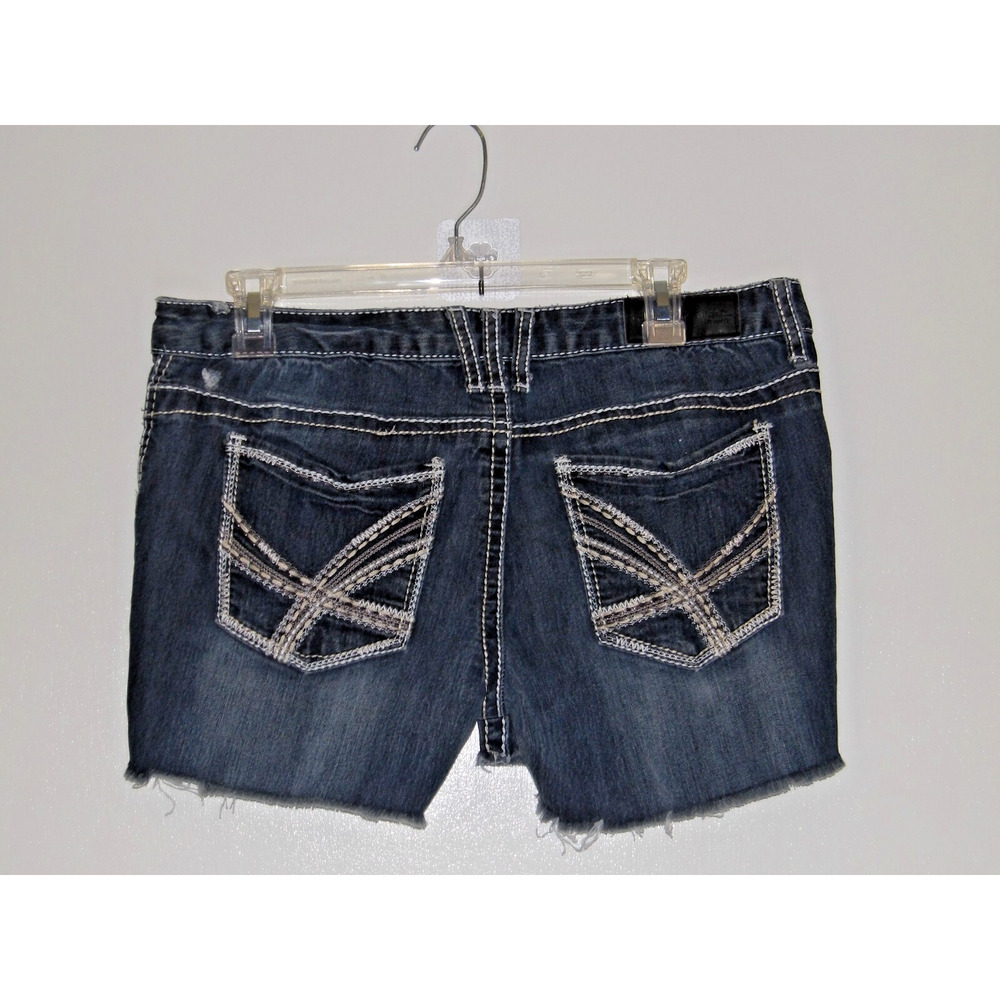 Twenty-one Black Women's Shorts Size 9/10 Cut-Offs Embellished Stretch Denim